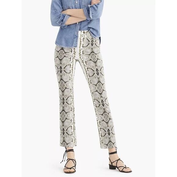 J.Crew Kickout Crop Pant Snakeskin Size 24 NWT - Picture 1 of 5